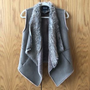 Nic + Zoe Draped Faux Suede Vest
